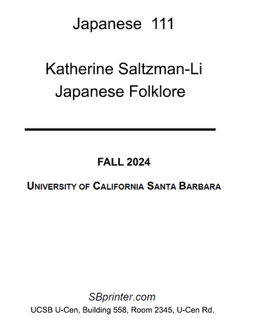 JAPAN 111 Saltzman-Li F24