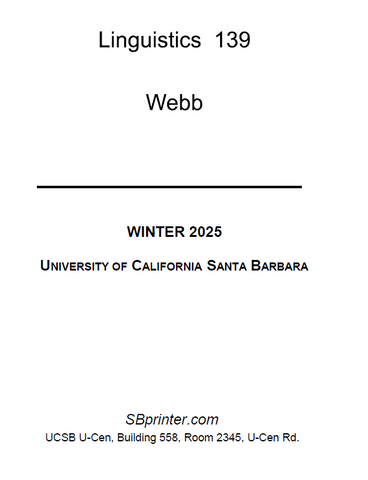 LING 139 Webb W25