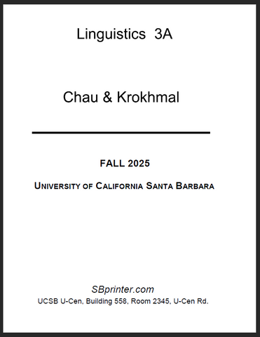 LING 3A Krokhmal & Chau F25