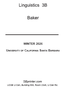 LING 3B Baker W26 B5A