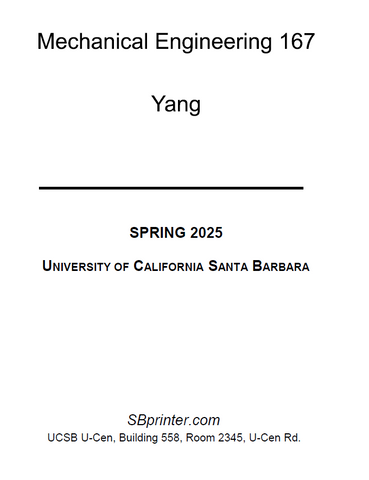 ME 167 Yang S25