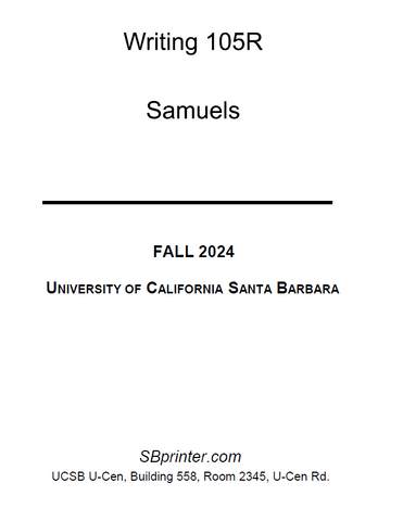 WRIT 105R Samuels F24