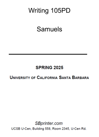 WRIT 105PD Samuels S25