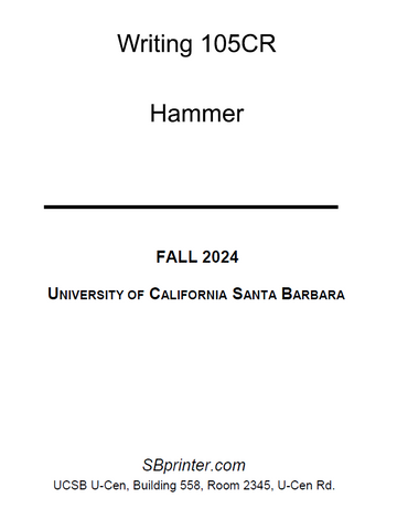 WRIT 105CR  Hammer F24